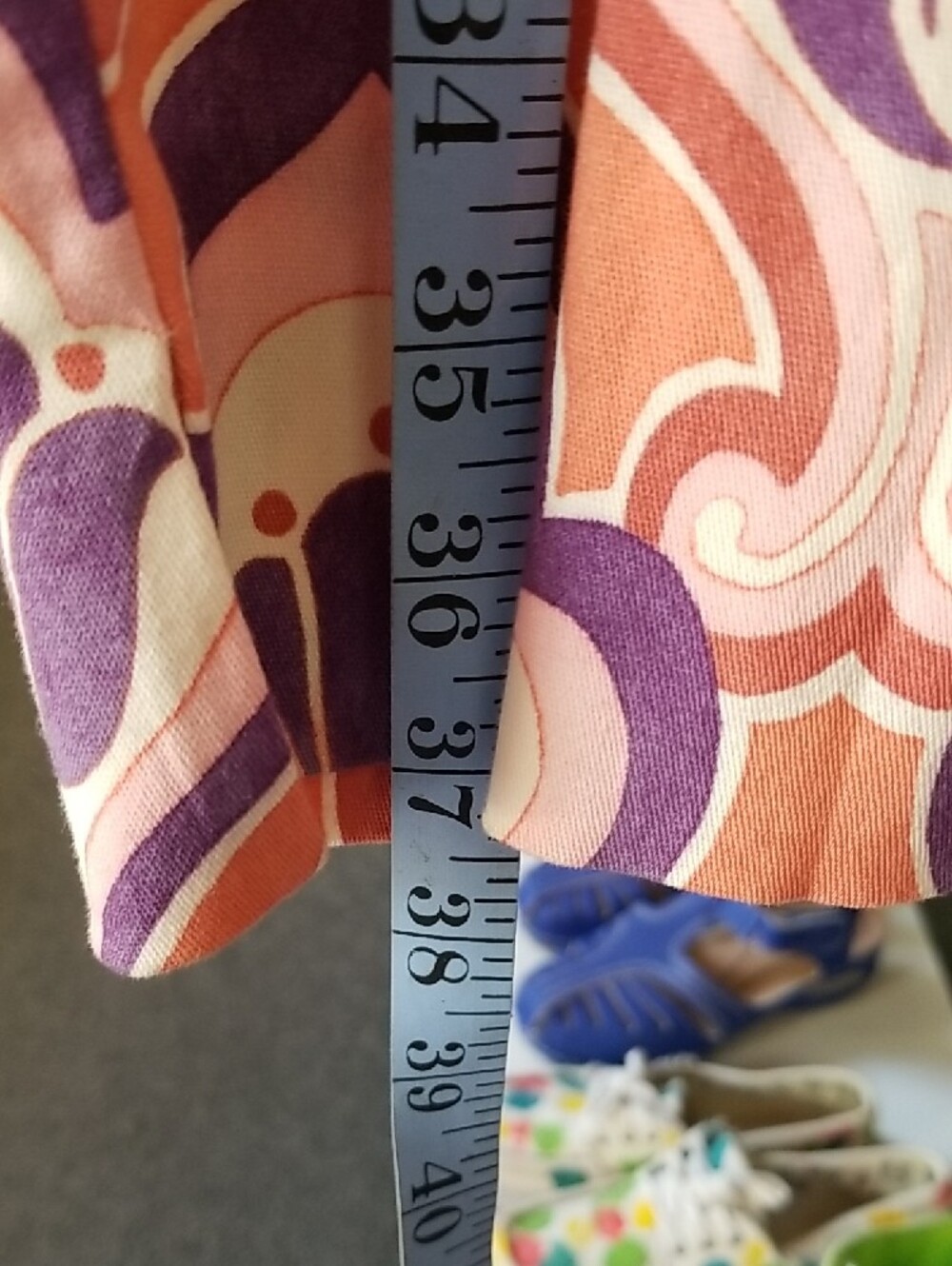 Zara Purple & Peach Retro Floral Skirt - Picture 6 of 7